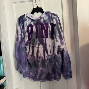 Victoria secret PINK purple tie die quarter zip fleece